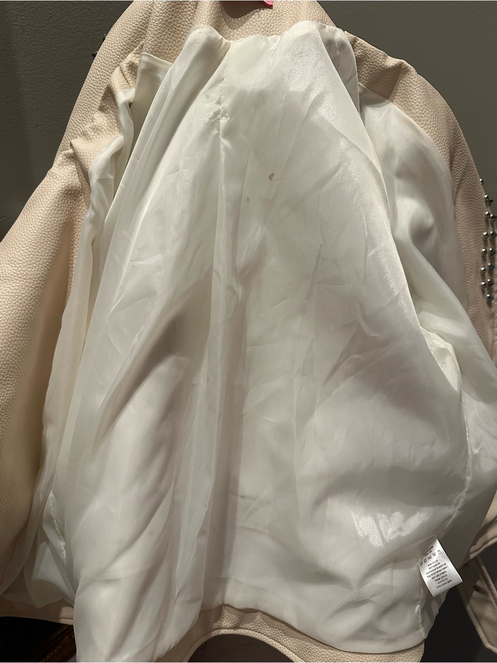 Azalea Wang Studded Cream Leather Moto Jacket — NWOT - Picture 14 of 14